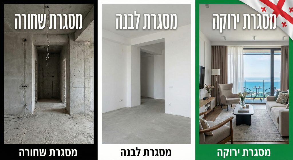 נדל"ן גאורגיה מסגרת שחורה לבנה ירוקה