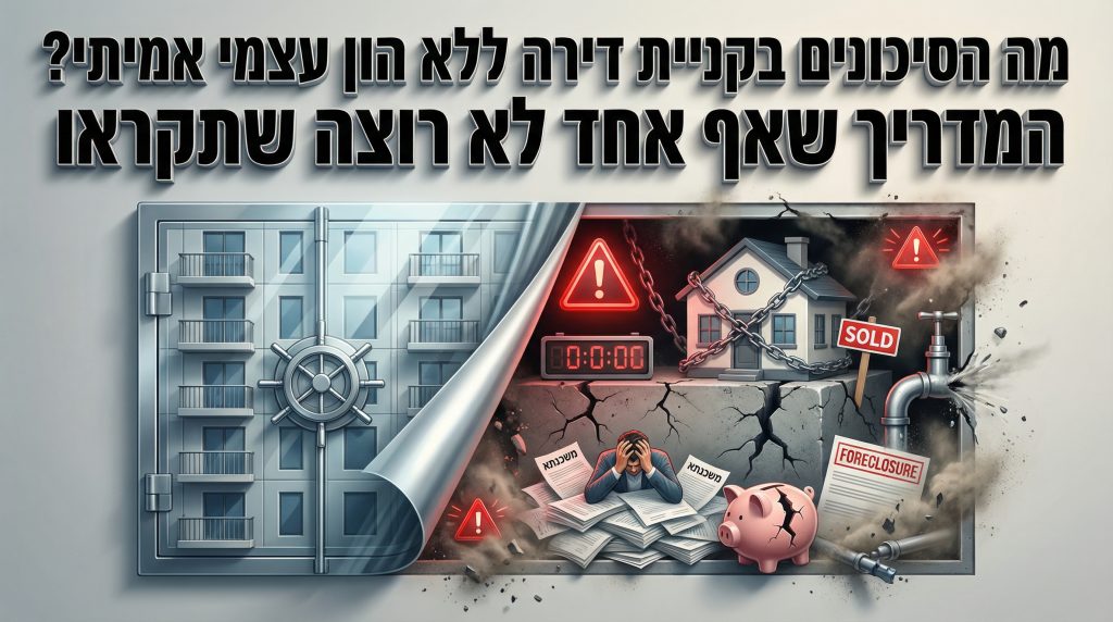 מה הסיכונים בקניית דירה ללא הון עצמי אמיתי? המדריך שאף אחד לא רוצה שתקראו