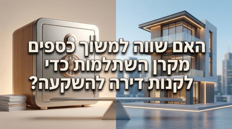 האם שווה למשוך כספים מקרן השתלמות לרכישת דירה
