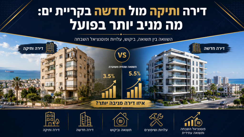 דירה ותיקה מול חדשה בקריית ים: מה מניב יותר בפועל