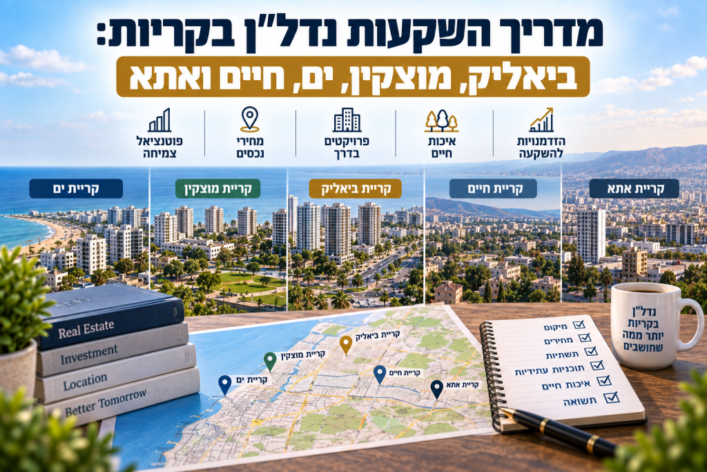 מדריך השקעות נדל"ן בקריות: ביאליק, מוצקין, ים, חיים ואתא