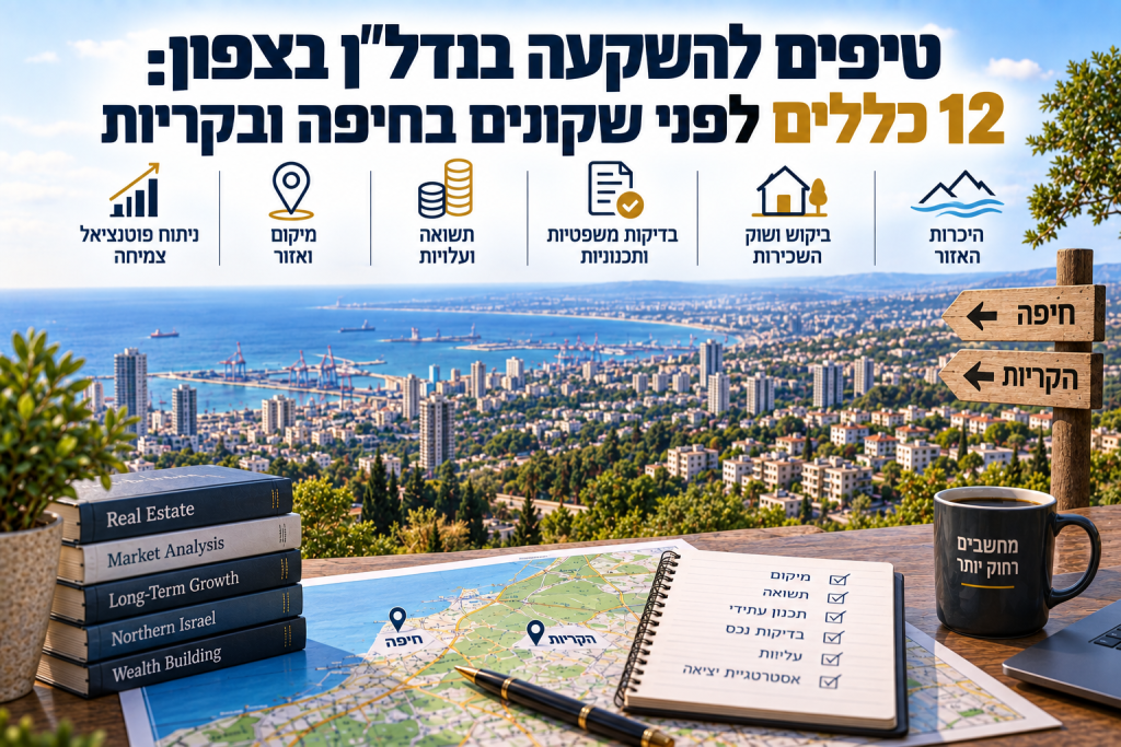 טיפים להשקעה בנדל"ן בצפון: 12 כללים לפני שקונים בחיפה ובקריות